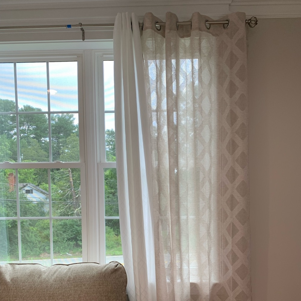 Harton Sheer Geometric Grommet Curtain-AlcottHill